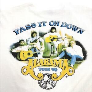 Vintage Alabama Band T Shirt Large Pass It Down Tour 1990 Single Stitch VTG USA